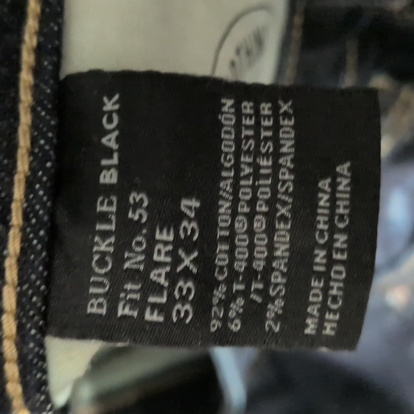NEW Buckle BLACK Fit 53 Mid Rise Flare Jeans Sz 33x34 NWT Midrise Tall - Picture 12 of 12